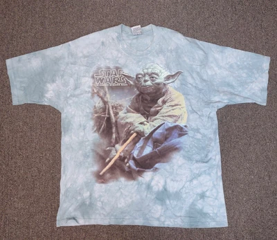 Liquid Blue Star Wars Empire Strikes Back Yoda Tie Dye Vintage T Shirt Men's XL • $164.99