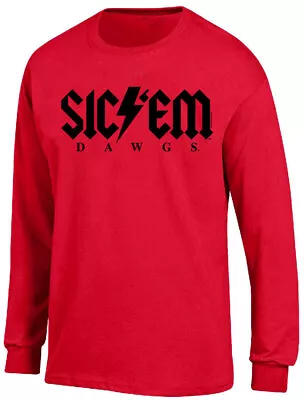$27.99 • Buy Georgia Bulldogs Men's Red Sic 'Em Bolt Long Sleeve T Shirt