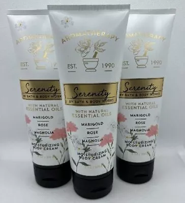 Bath & Body Works Aromatherapy Serenity Marigold Rose Magnolia Body Cream X3 • $35.70