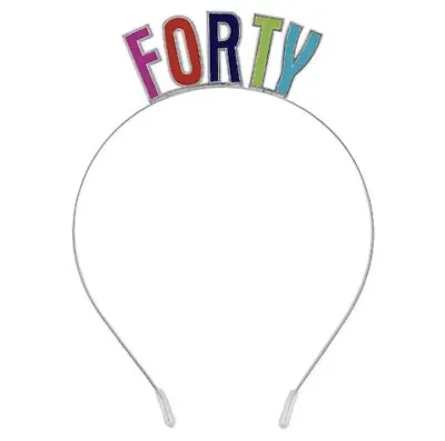 FORTY 40th Birthday Colorful Metal Headband Party Favor New • $12.99