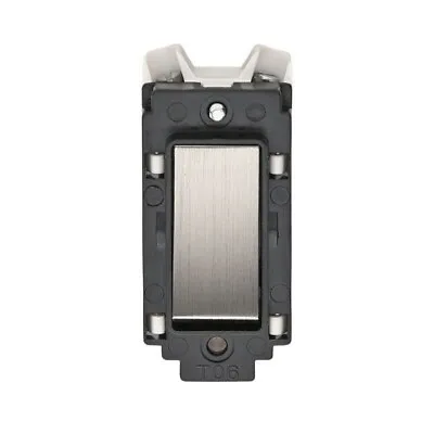 Crabtree 4552/7SS 2 WAY CENTRE-OFF Grid Light Switch Stainless Steel Black Trim • £9.50