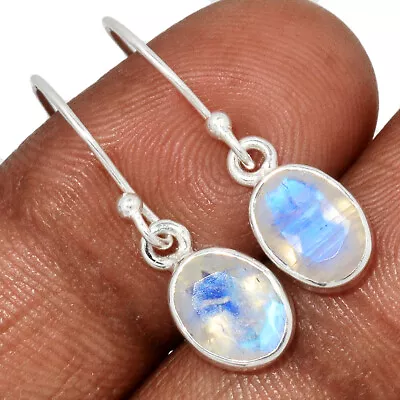 Natural Rainbow Moonstone - India 925 Sterling Silver Earrings Jewelry CE27056 • $16.99