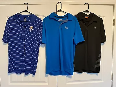 Lot Of 3 Golf Shirts Mens Medium - Nike Puma Cutter & Buck - Ryder Cup Medinah • $24.95