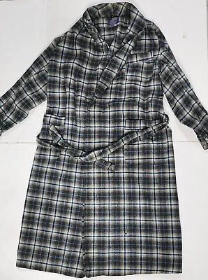 Pendleton Robe Mens 100% Virgin Wool Medium Green Plaid Vintage USA Made • $37.90