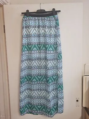 Multicoloured Sheer Maxi Skirt & Mini Under Skirt With Side Slit Size 34 By H&M  • £4.25