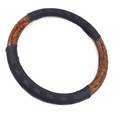 Steering Wheel Cover Car O Shaped Non Slip Leather Protector Peach Wood Pattern • $20.60