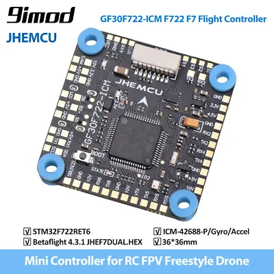 9IMOD JHEMCU GF30F722-ICM F722 F7 Flight Controller HD Baro OSD For RC FPV Drone • $68.19