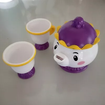 Mattel Disney 2021 MRS POTTS Beauty & The Beast 3  Tea Pot Two 2  Cups Pre Owned • $9.53