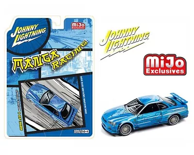 1999 Nissan Skyline Gt-r R34 Rhd Blue  Manga  1/64 Johnny Lightning Jlcp7455 • $17.99