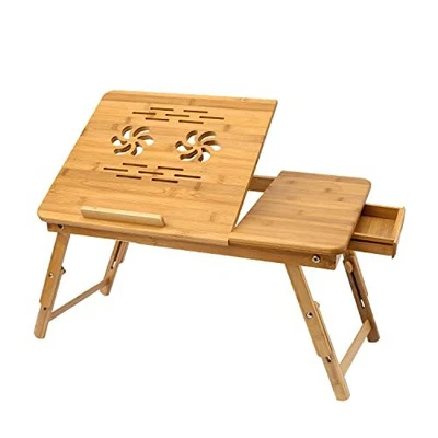 $49.83 • Buy Laptop Desk Adjustable Portable Breakfast Serving Bed Tray With Tilting Top D...