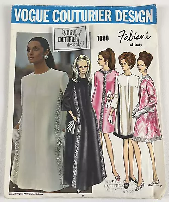 Vtg OOP Vogue Couturier Fabiani Sewing Pattern 1899 Dress Sz 14 Sew In Label Cut • $49.95