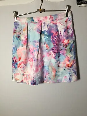 $24.99 • Buy Forever New Womens Multicoloured Floral Flare Skirt Size 8 W26 Inch Cotton