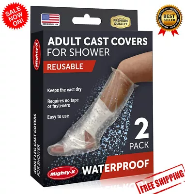 £12.98 • Buy Waterproof Cast Cover Leg Adult - 2 Pack -100% Reusable Shower Foot Protector