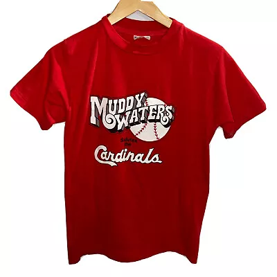 Vintage Rare Muddy Waters Salutes St Louis Cardinals T Shirt Single Stitch Sz M • $22.99