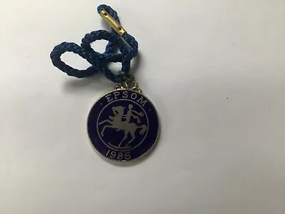 Horse Racing Members Enamel Badge EPSOM 1986 • £4