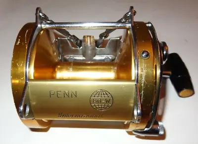 Used Vintage Gold Penn International 80W Lever-Drag Big Game Fishing Reel 80-W • $400