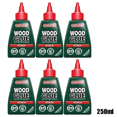 6 X EVO-STIK Wood Glue Interior 250ml Fast Setting Adhesive • $65.82