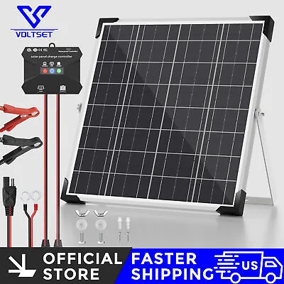 VOLTSET 20W Solar Panel Kit 12V Solar Battery Trickle Charger Maintainer For RV • $67.49