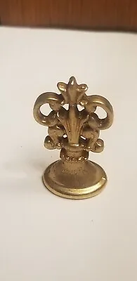 Vintage Brass Ornate Wax Seal With Frowning Face • $14.99