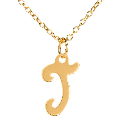 £55.99 • Buy 9ct Gold Necklace Letter Gift Pendant Initial With 16'' Trace Chain Charm A-Z
