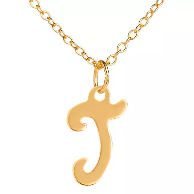 £55.99 • Buy 9ct Gold Necklace Letter Gift Pendant Initial With 16'' Trace Chain Charm A-Z