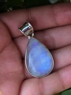 Nice Rainbow Moonstone Gemstone 925 Sterling Silver Handmade Pendant S-40 • $15.67