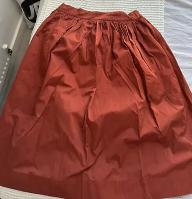 Zara L Red Midi Skirt Pockets  • £5