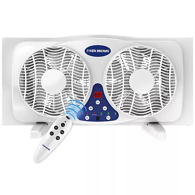 Twin Window Fan 9  Blades 3-Speed W/ Reversible Airflow Blades & Remote Control • $62.99