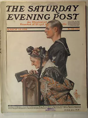 1918Mar Saturday Evening Post JC Leyendecker Cover World War 1 Sailor Praying. • $34.13