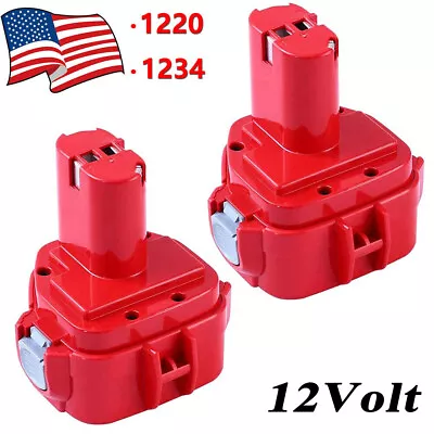 2X 12V For Makita 1220 PA12 Battery Pack 1222 1202 1233 1234 1235 5093D 192536-4 • $25.89