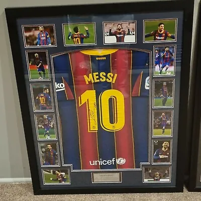 $1495 • Buy  Lionel Messi  Signed And Framed Barcelona Jersey 2020/2021