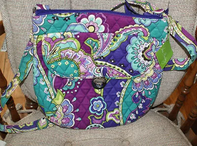 Vera Bradley Signature Print Saddle Hipster Crossbody Heather New  Fast Shipping • $29.95