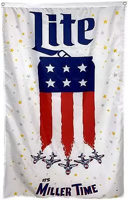 Miller Lite Flag It's Time Milwaukee Brewing American 3x5 Ft Banner • $18.59