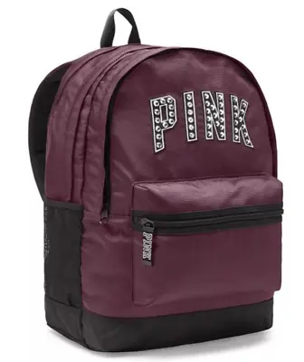 Nwt Pink Victoria's Secret Burgundy Logo Backpack School Campus Laptop Book Bag • $49.95
