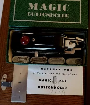 Vintage Rotary Magic Key Buttonholer Sewing Kit  Instruction Manual & Box • $17.22