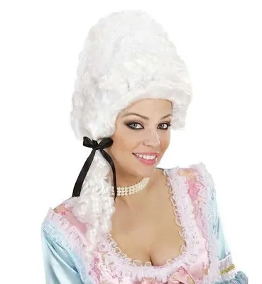 Ladies VERSAILES WIG Baroque FANCY DRESS Marie Antoinette WHITE Curls • £17.95