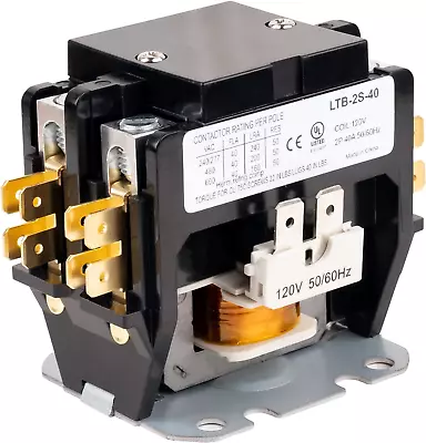 Ultra Durable 2 Pole Contactor 40 Amp 120VAC Coil By BlueStars - Compatible For • $20.63