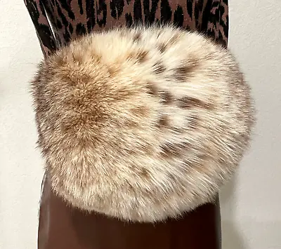 $699.99 • Buy Real Spotted Fur Down Filled Barrel Muff For Coat Jacket Stole No Fox Sable Mink