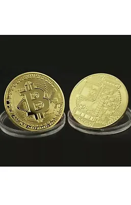 $4.90 • Buy Bitcoin Commemorative Round Collectors Coin Bit Coin Is Gold Plated