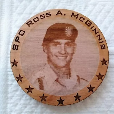 Ross McGinnis Medal Of Honor Wooden Challenge Coin! Rare! • $55
