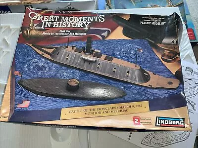 Lindberg Great Moments In History Civil War Monitor Vs. Merrimack Incomplete Kit • $20