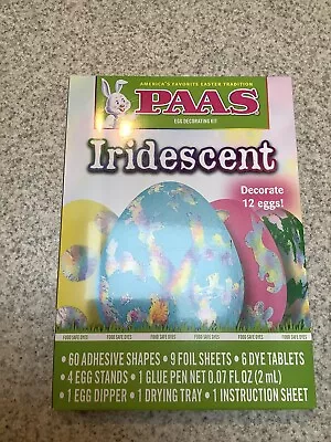 Iridescent Egg Decorating Kit For 12 Eggs Includes 60 Adhesive Shapes 9 Foil  • £1.51