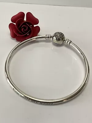 Genuine PANDORA You Melt My Heart Sterling Silver Charm Bracelet Bangle Ex Cond • $39