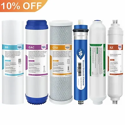 3/4/5/6 Stage 50/75/100/150G Reverse Osmosis System Water Filter Replacement Set • $27.89