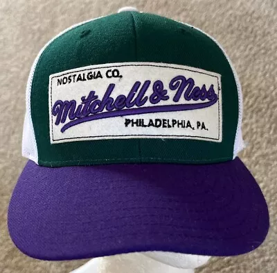 Mitchell & Ness Nostalgia Co. Philadelphia PA Snapback Mesh  Hat Green & Purple • $19.99