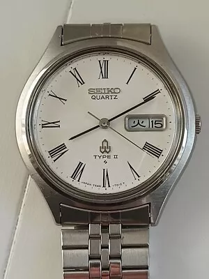 Seiko SQ Quartz Vintage Watch 7546-7010 Type II With Original Strap Kanji Day. • £79