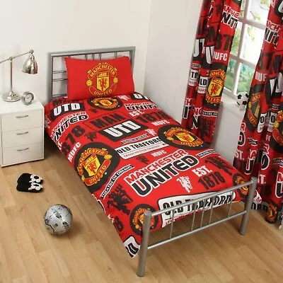 Manchester United Fc Football Club Single Duvet Cover Bedding Set Man Utd • £23.75