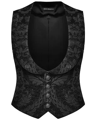 Devil Fashion Mens Gothic Waistcoat Vest Black Tapestry Brocade Damask Steampunk • £44.99