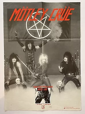 MOTLEY CRUE  “ RARE “ 1982 Too Fast For Love Promo Poster ( HOLLYWOOD KISS ) • $5000