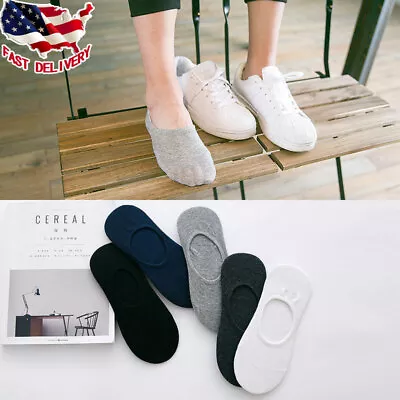 10 Pairs Mens Bamboo Socks Invisible No Show Nonslip Loafer Boat Breathe Low Cut • $9.99